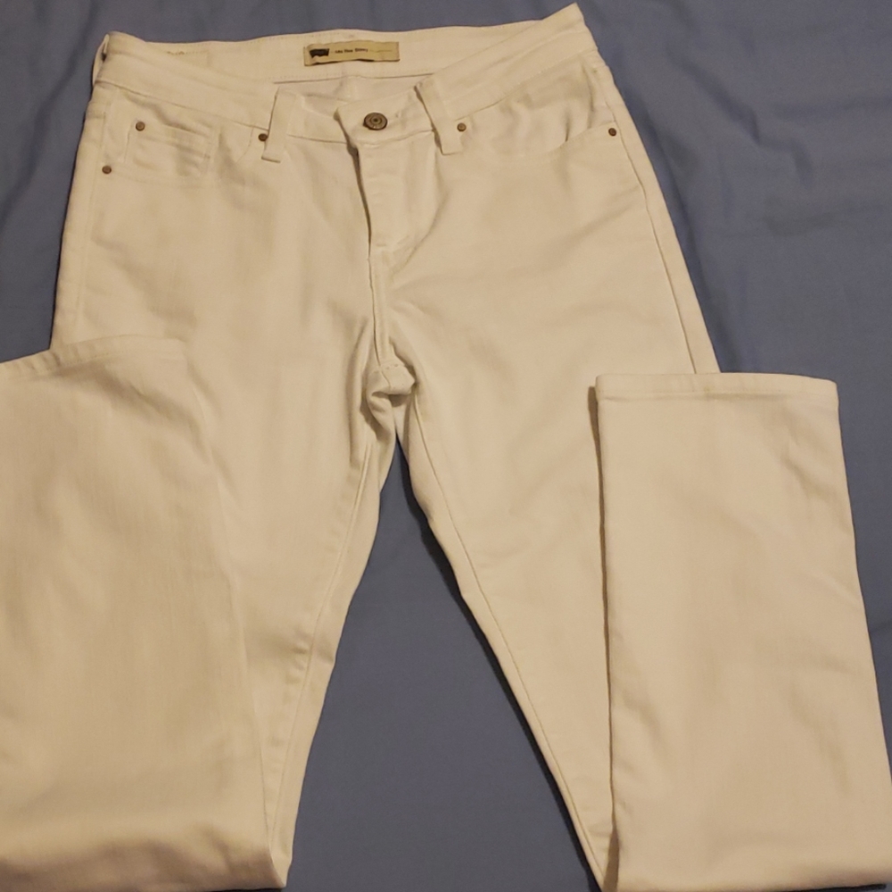 Levi's white mid rise skinny